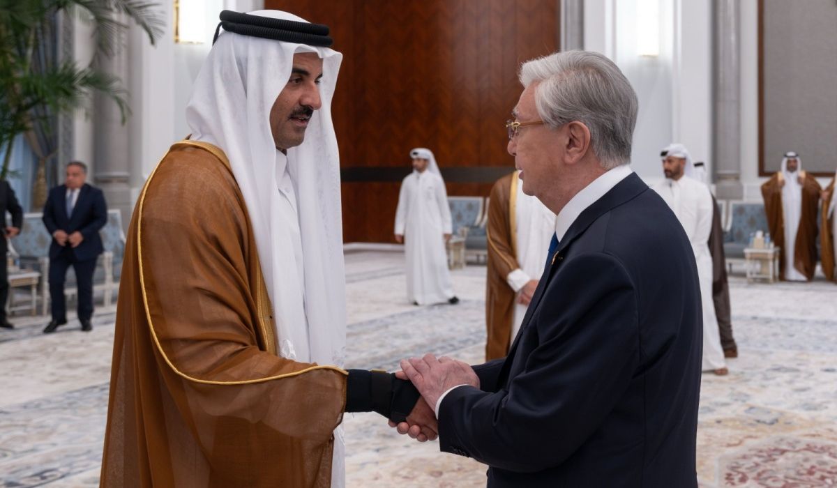 HH the Amir Meets Kazakhstan President as Global Leaders Pay Tribute to Father Amir